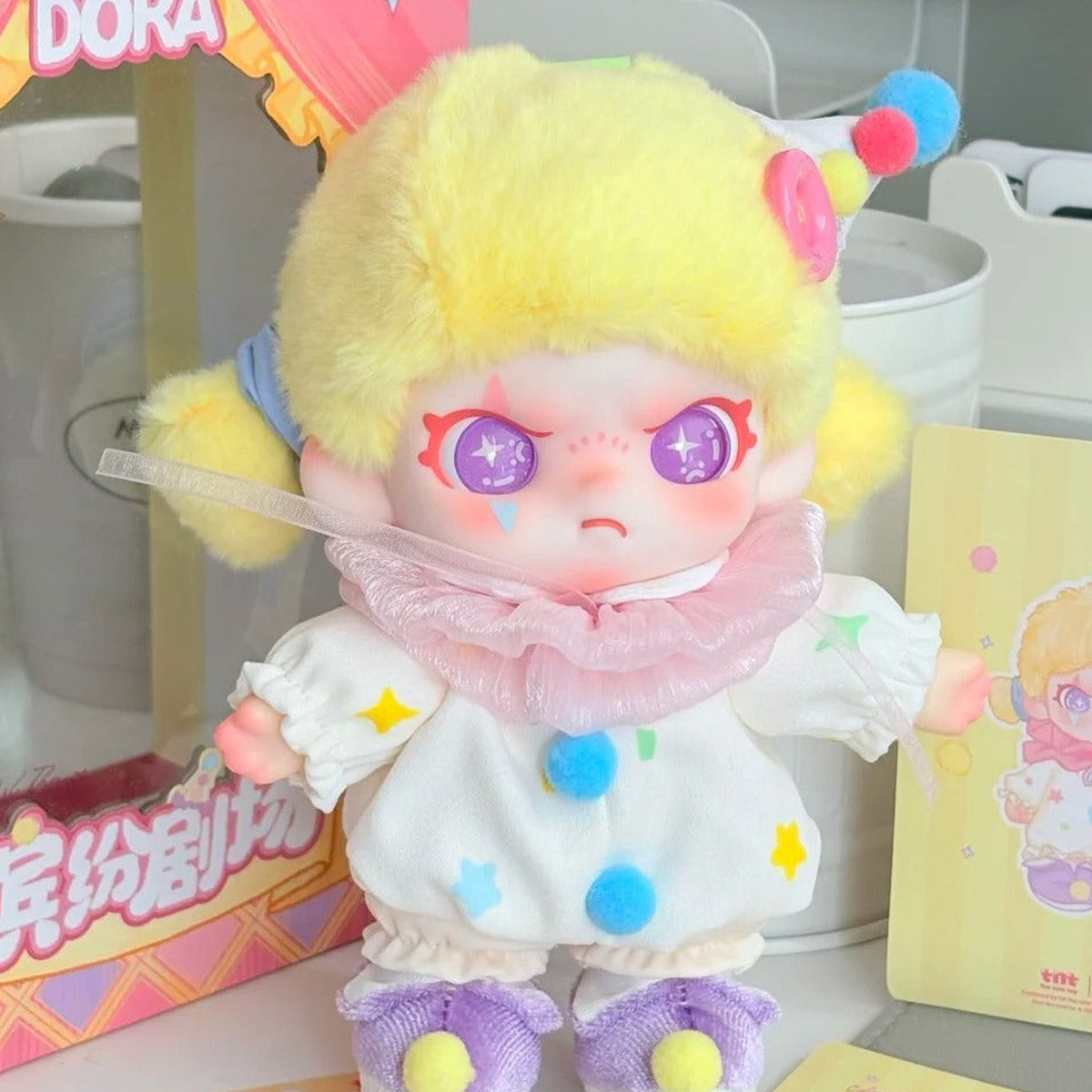DORA Colorful Theater angled face and outfit detail