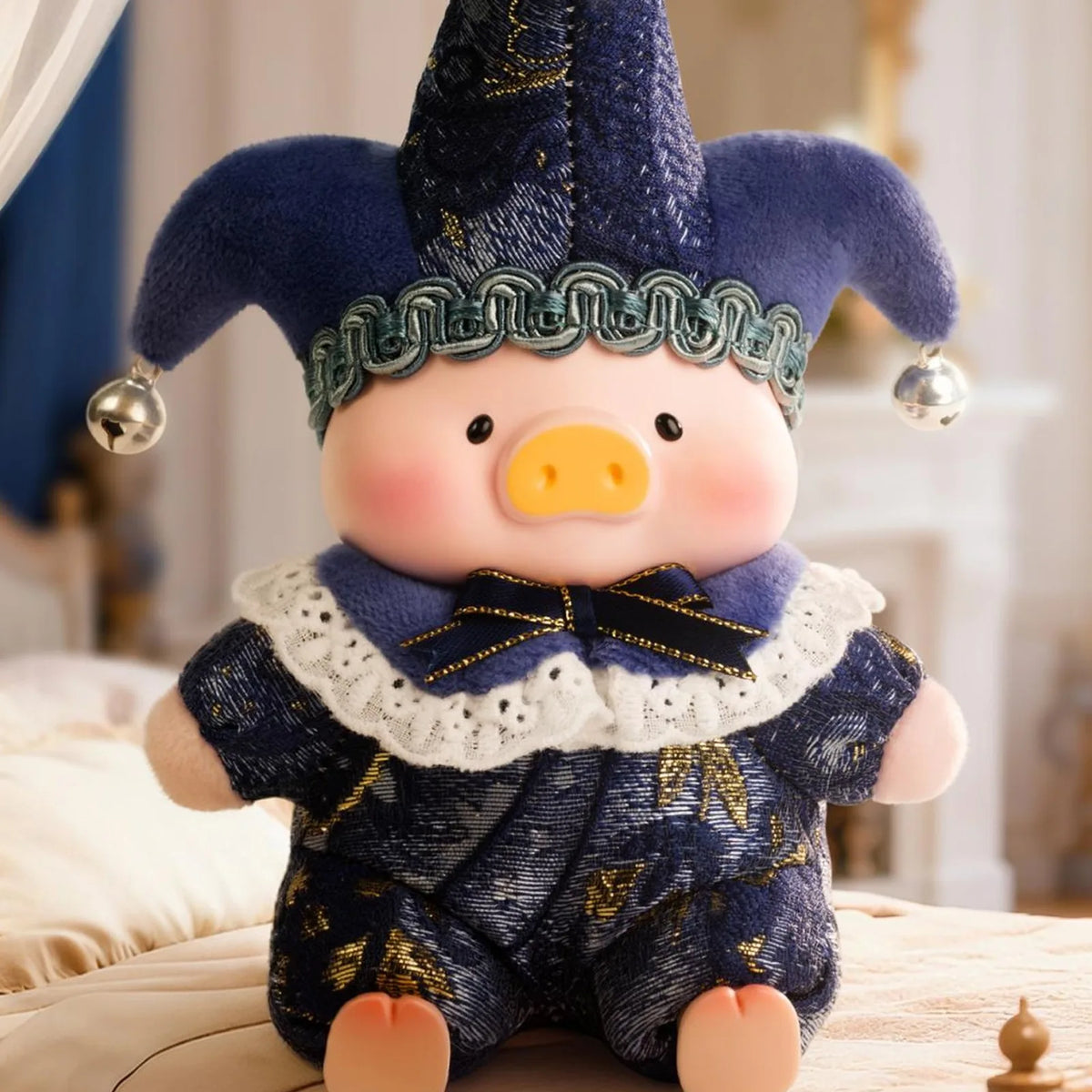 LuLu Triangel navy jester-costume plush keychain; example design