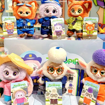 Miniso Zootopia Vinyl Plush Pendant Mystery Blind Box - Zootopia six-design shop display reference; illustrative series image, contents depend on purchase option