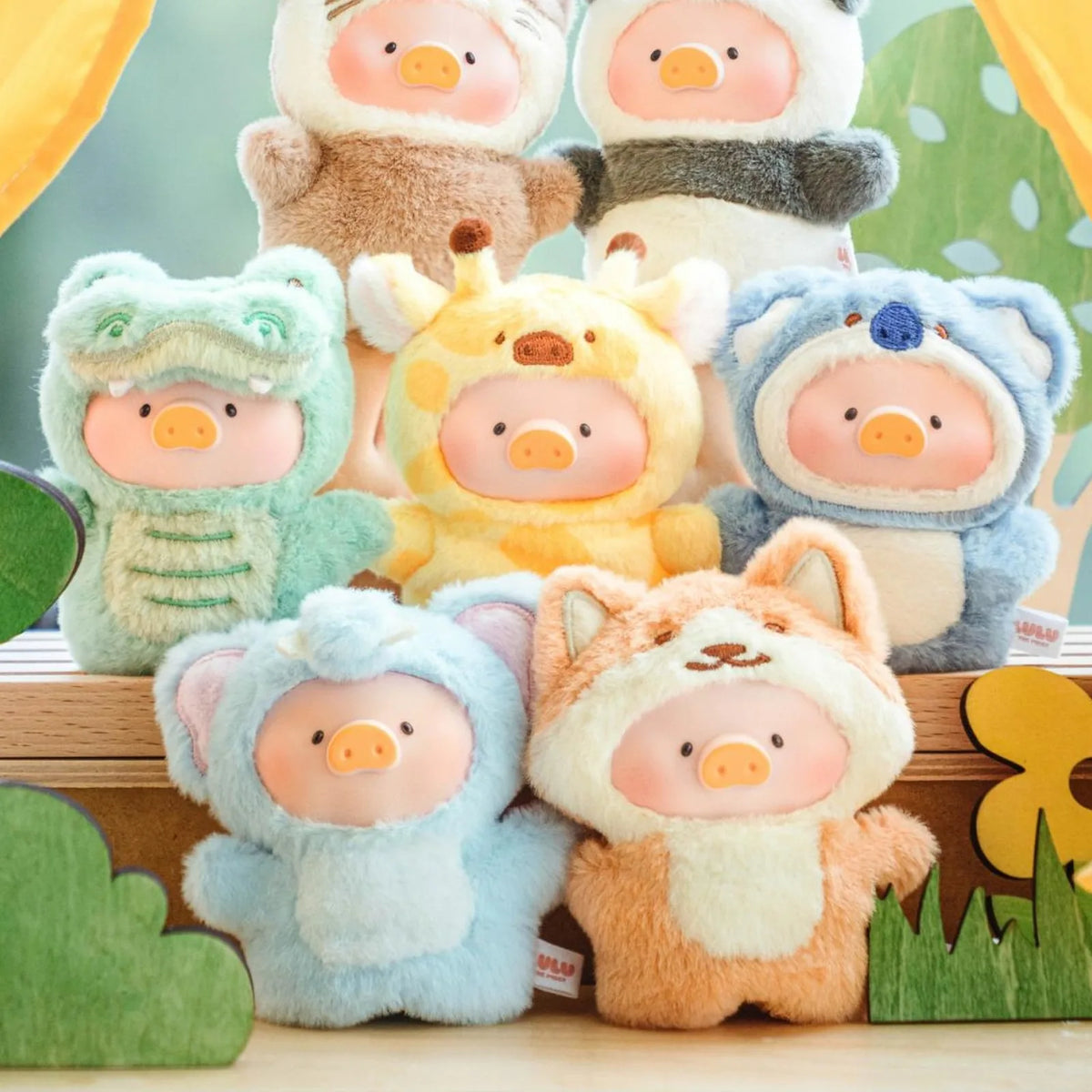 LuLu Animal Party Puppet Show plush character lineup; designs shown are examples