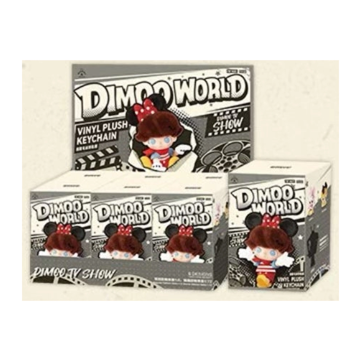 DIMOO WORLD × DISNEY Series Vinyl Plush Keychain — packaged set of 6 boxes