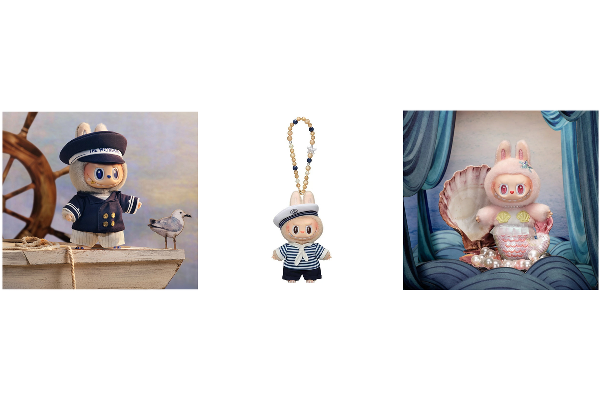 Three-piece option reference: Captain, Sailor and Mermaid; separate original photographs, not to scale; scene props not included