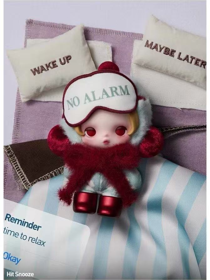SKULLPANDA Off Mode — Hit Snooze plush pendant; scene props not included
