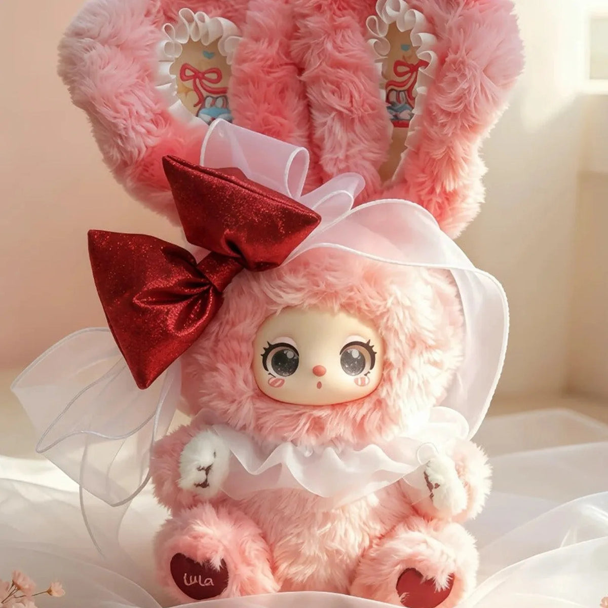 Liila Star Crown Bunny Princess pink rabbit plush face and bow detail; series example