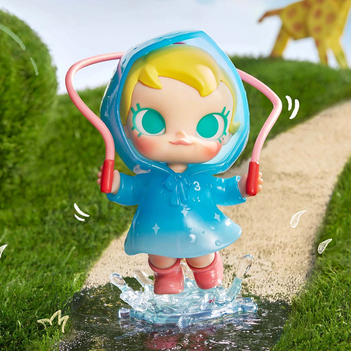 Jump Rope figure front view with sculpted splash base; part of the fixed two-figure pack
