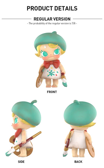 Baby MOLLY Future Painter regular edition example, front side and back; random purchase