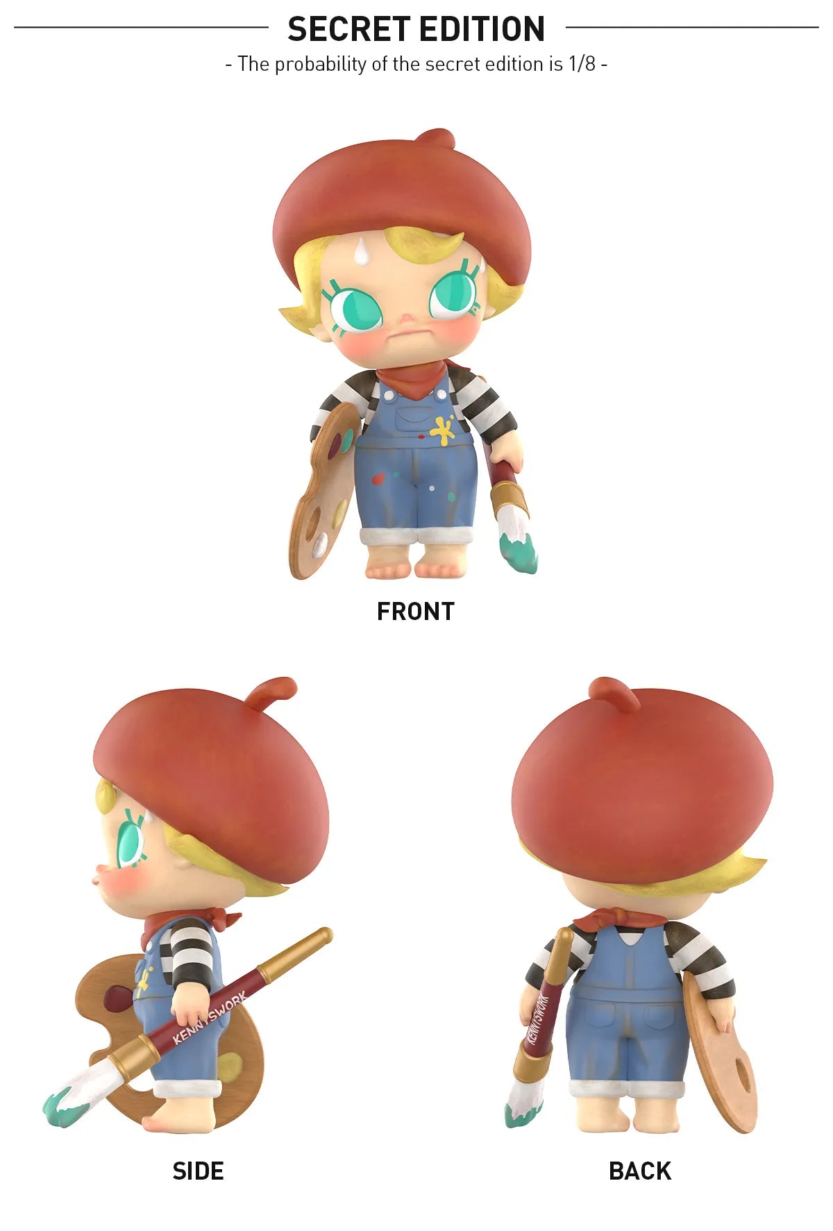Baby MOLLY Future Painter secret edition example, front side and back; random purchase