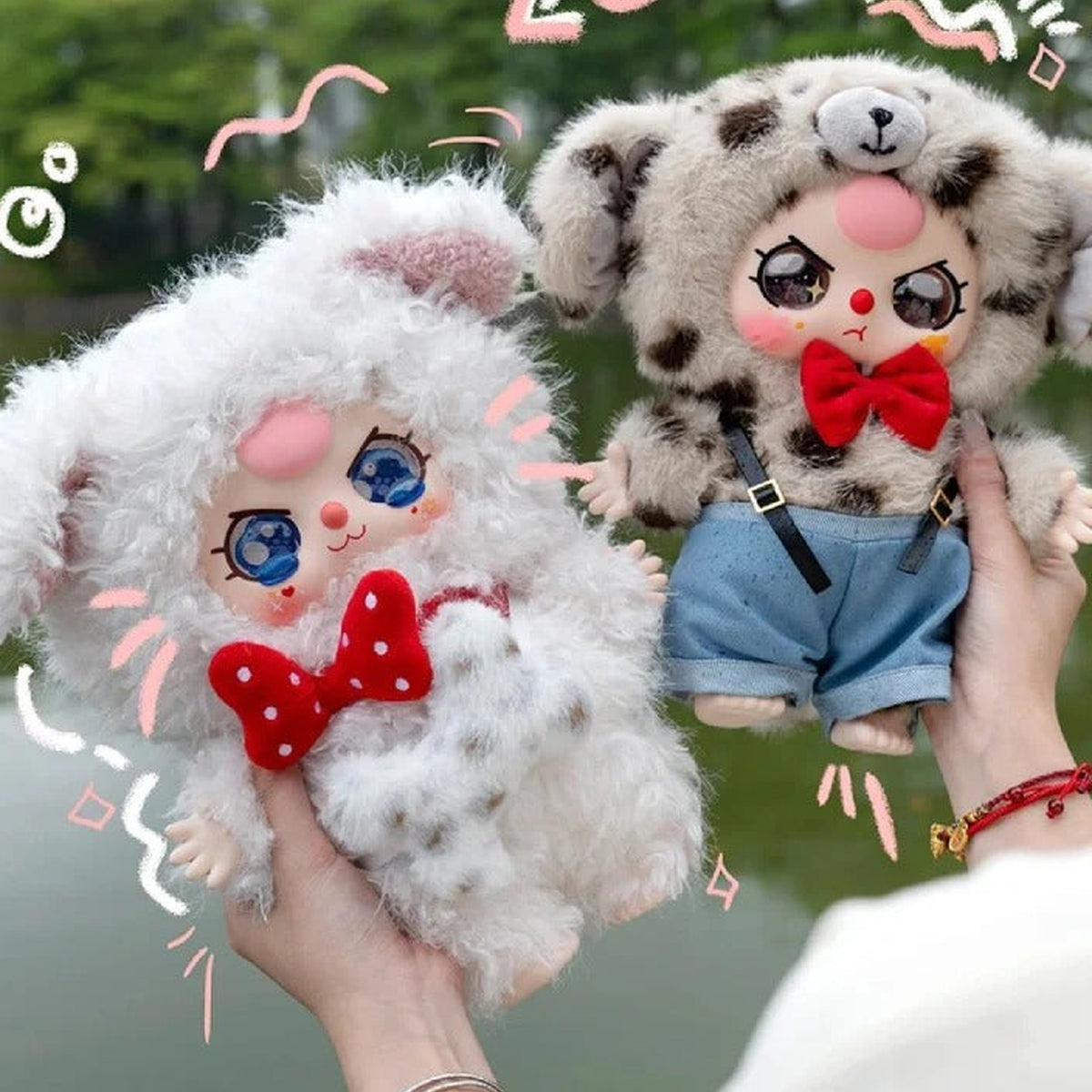 Baby Three-400% V3 Plush Dolls, Blind Box - Group with complete white plush example; packaging is defined by selected option