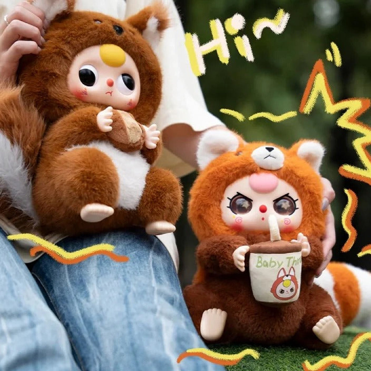 Baby Three-400% V3 Plush Dolls, Blind Box - Two plush examples with complete seated tiger; packaging is defined by selected option