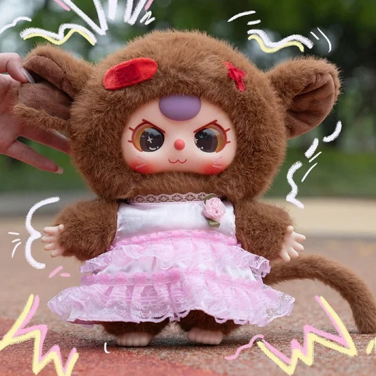 Baby Three-400% V3 Plush Dolls, Blind Box - Brown antler complete plush example; packaging is defined by selected option