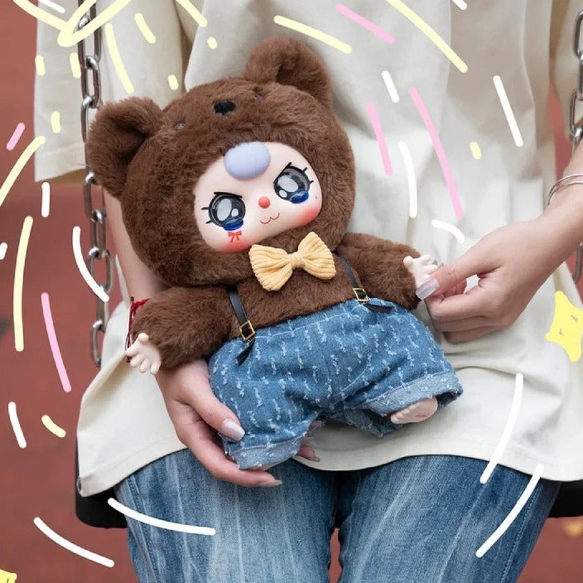 Baby Three-400% V3 Plush Dolls, Blind Box - Brown bear complete plush example; packaging is defined by selected option