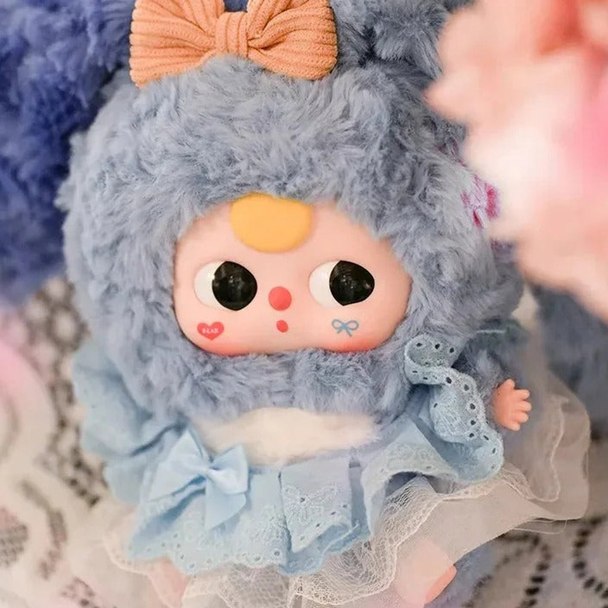 Baby Three-Lily Rabbit Town V4 Plush Dolls, Blind Box - Grey Lily Rabbit Town V4 plush outfit detail; illustrative series image, contents depend on selected purchase option
