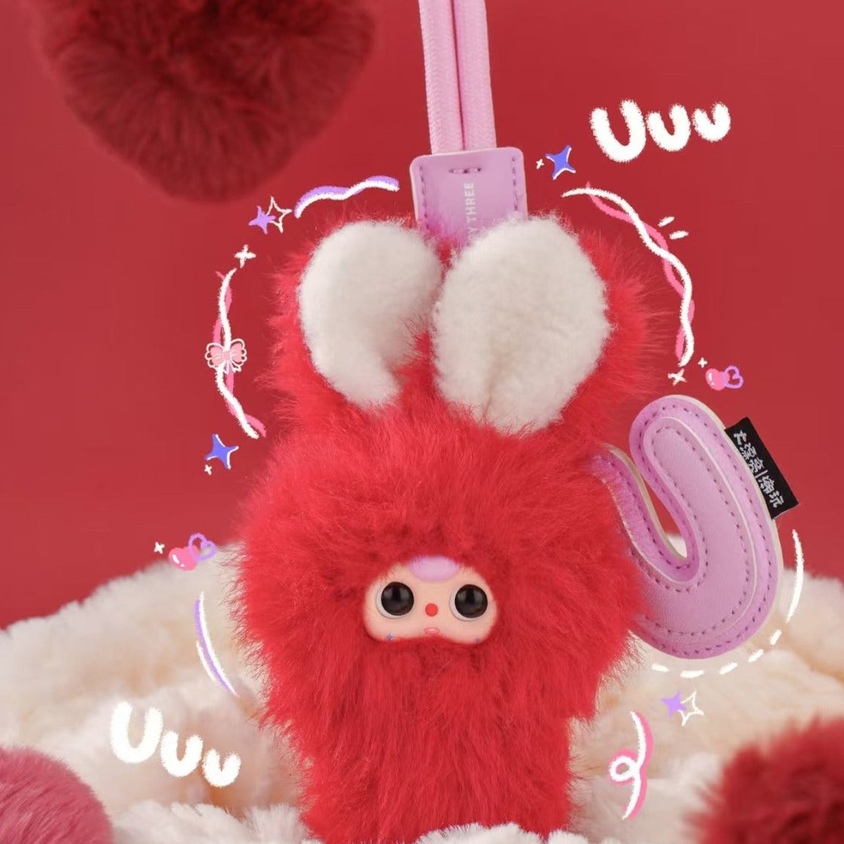Baby Three- Super Mini Bunny Surprise Plush Series Blind Box - Red Super Mini Bunny plush example; illustrative series image, contents depend on selected purchase option