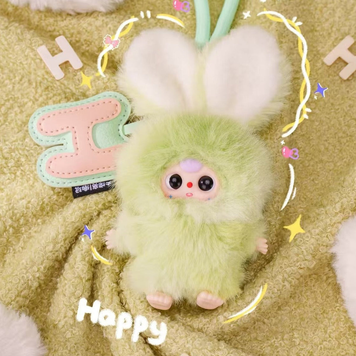 Baby Three- Super Mini Bunny Surprise Plush Series Blind Box - Green Super Mini Bunny plush example; illustrative series image, contents depend on selected purchase option