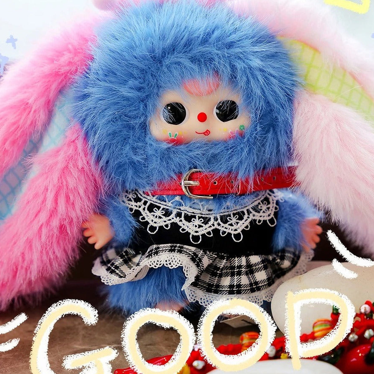 Baby Three The Miniature Bunny Series Plush Blind Box - Blue and pink miniature bunny plush example; illustrative series image, contents depend on selected purchase option