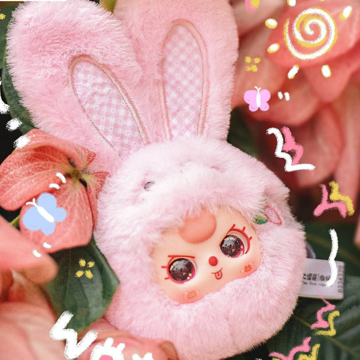 Baby Three Tiny Animal Series Plush Dolls, Blind Box - Pink long-ear Tiny Animal plush example; illustrative series image, contents depend on selected purchase option