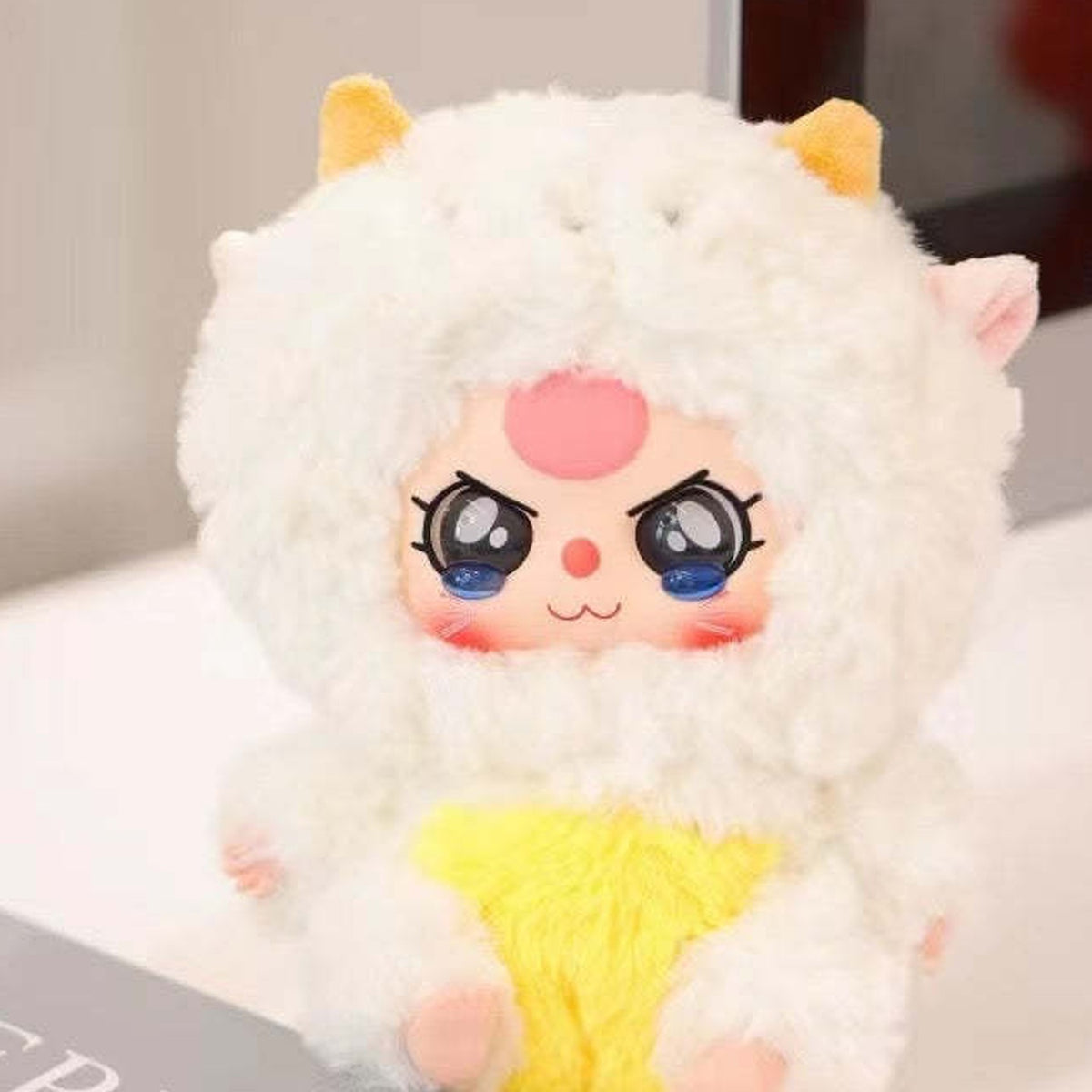Baby Three Twelve Chinese Zodiac Series Plush Blind Box - White and yellow Chinese Zodiac plush detail; illustrative series image, contents depend on selected purchase option
