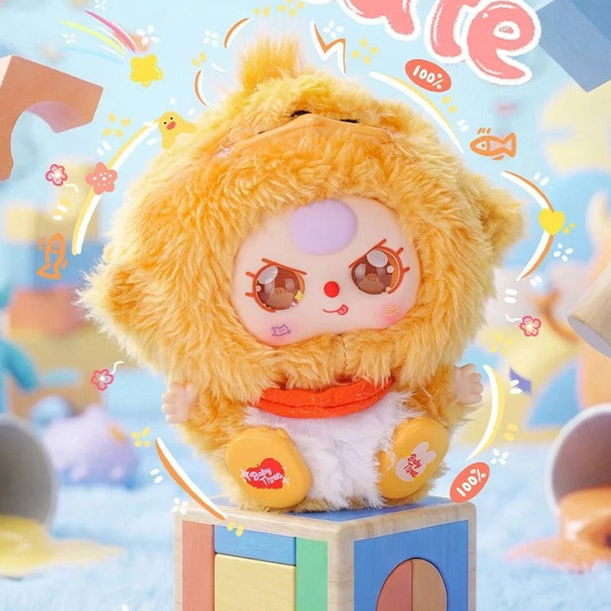 Baby Three Weirdly Adorable Series Mini Plush Blind Box - Orange plush detail; illustrative series image, contents depend on selected purchase option