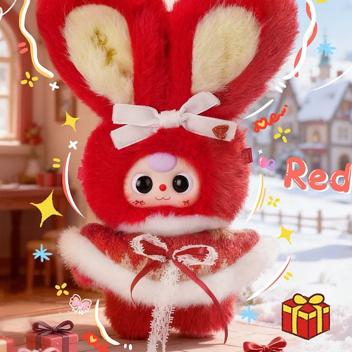Baby Three Winter Series Plush Blind Box - Red Winter plush with ribbon detail; illustrative series image, contents depend on selected purchase option