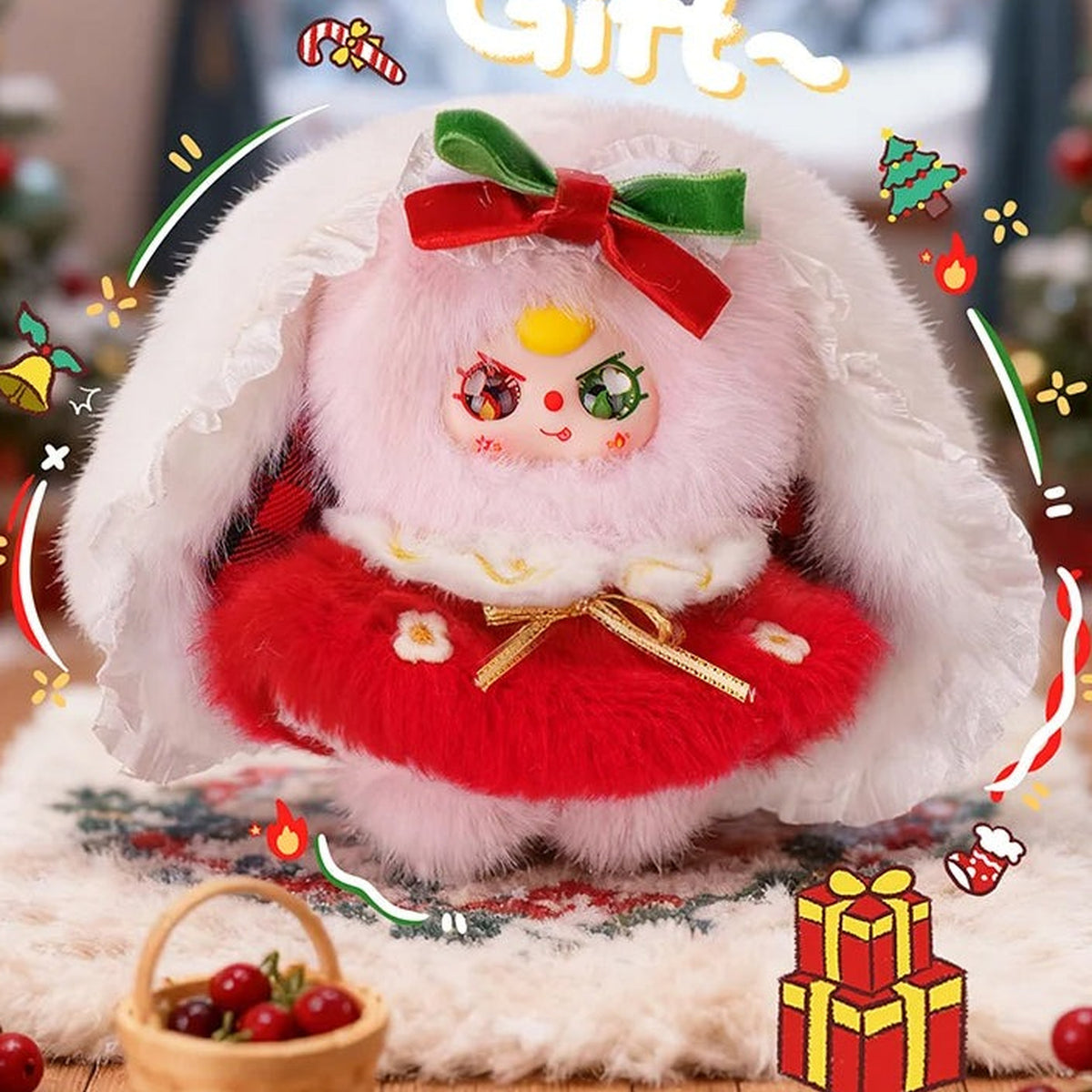 Baby Three Winter Series Plush Blind Box - Pink Winter plush in red outfit; illustrative series image, contents depend on selected purchase option