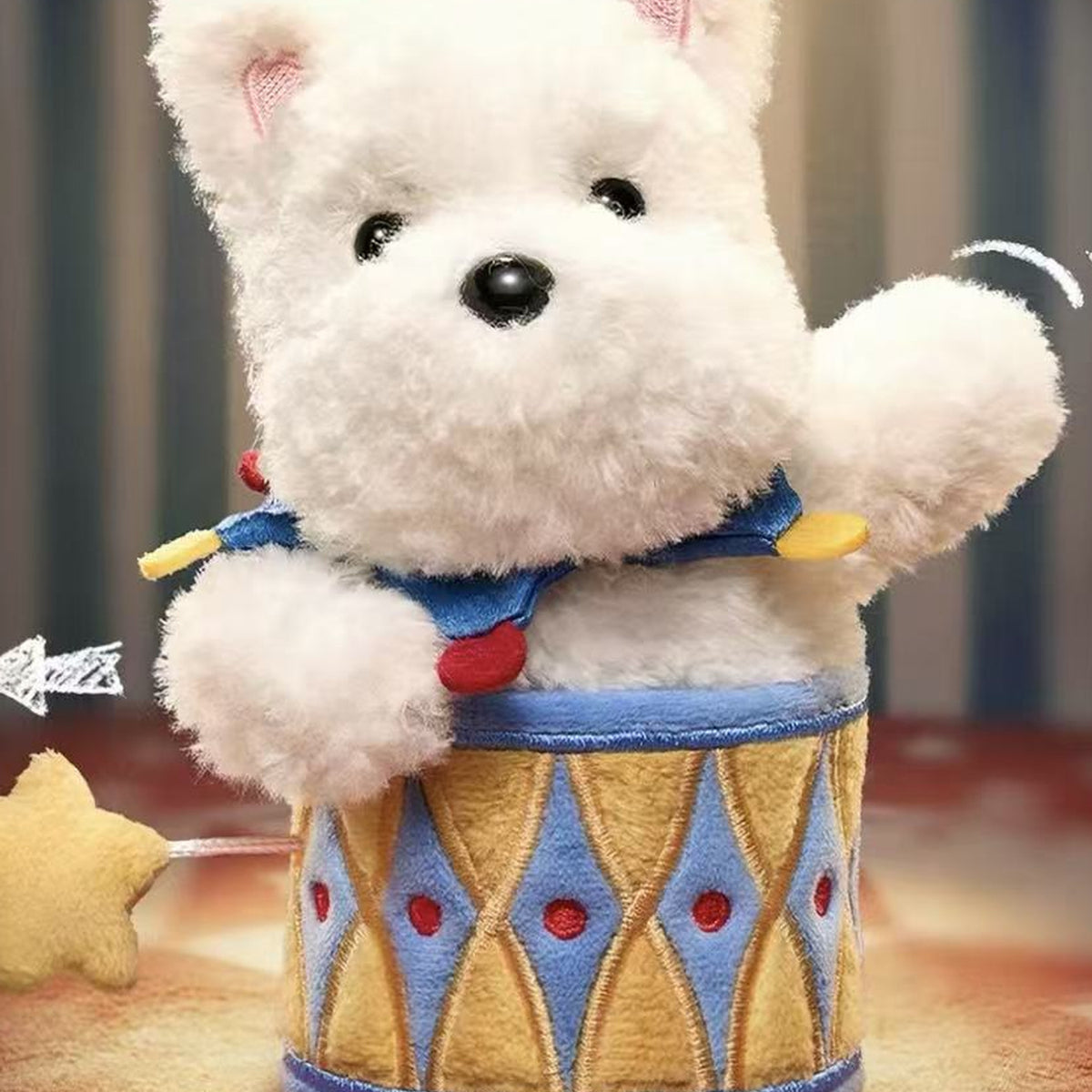 Babycare Puppy Wonder Circus Series Plush Pendant Blind Box - White puppy plush pendant detail with upper ears cropped; random design not guaranteed
