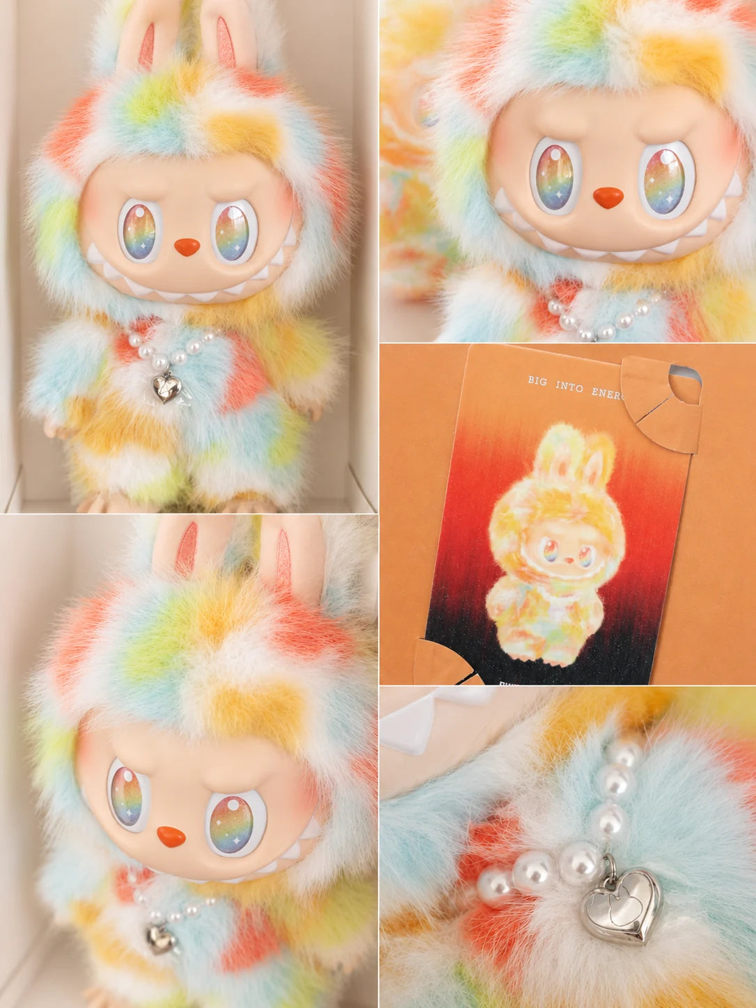THE MONSTERS Labubu Big Into Energy — Rock The Universe Vinyl Rainbow Labubu 37cm - lifestyle scene | KikiBuddies