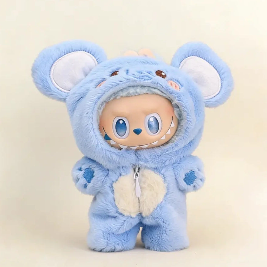 Labubu Doll Outfit - Animal Hooded Jumpsuit for 17cm Collectible Figure - extra detail | KikiBuddies