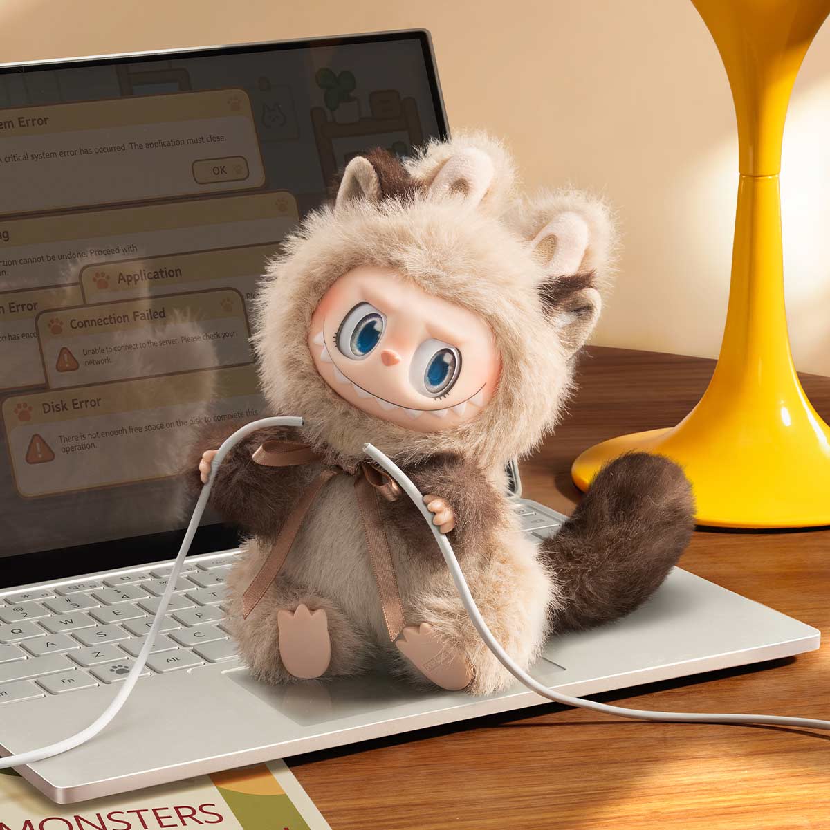 THE MONSTERS CAT MODE ON Ragdoll Kitty vinyl plush pendant in its original product scene; props not included