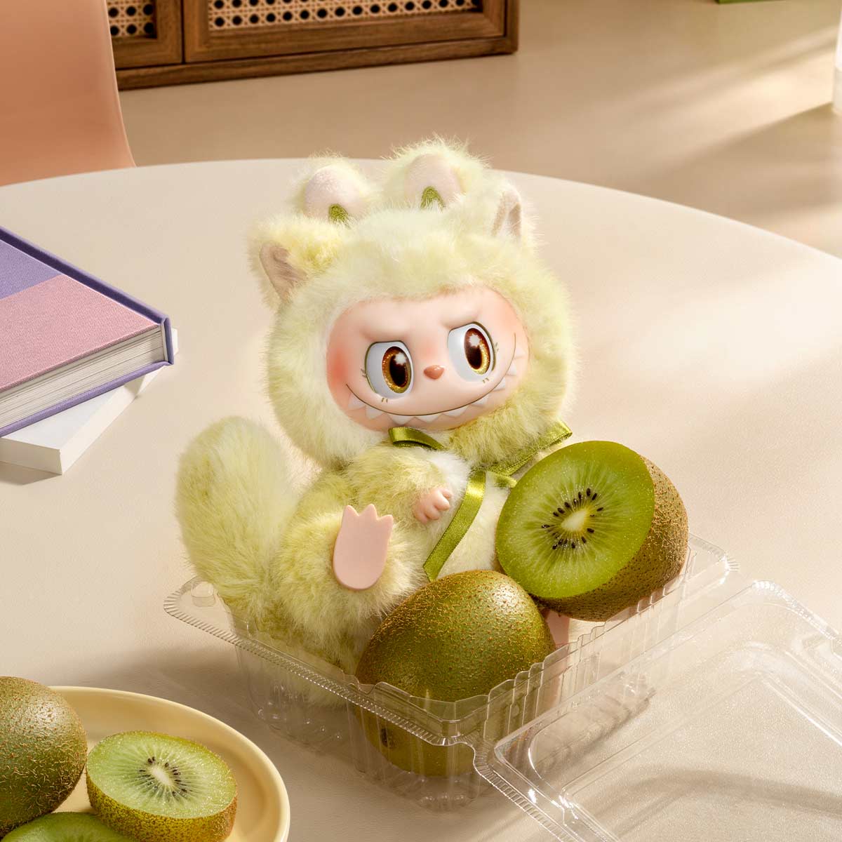 THE MONSTERS CAT MODE ON Matcha Kitty vinyl plush pendant in its original product scene; props not included