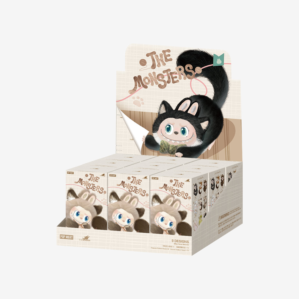 CAT MODE ON outer display case holding nine random blind boxes; not a confirmed character set