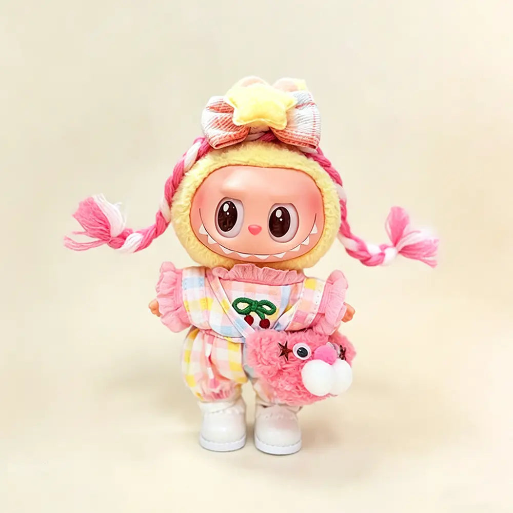 Cherry Pink Braid Outfit with KD White Shoes for Collectible Toy Figures - main product card | KikiBuddies