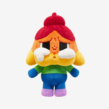 CRYBABY Cheer Up Baby rainbow plush doll front view