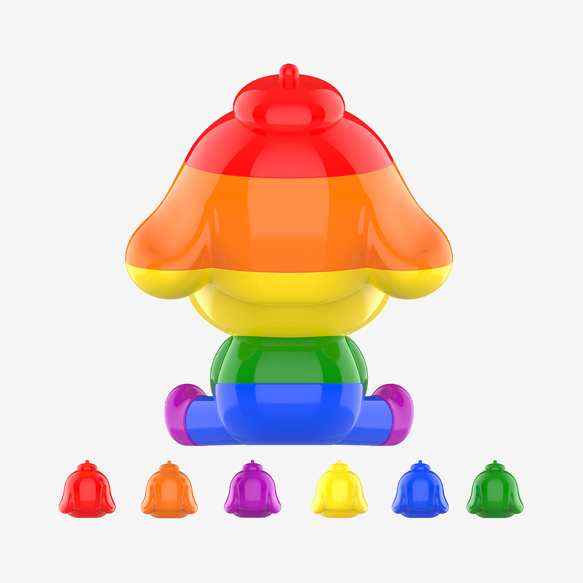 CRYBABY Pride Parade fixed figure - back view; scenery props are not included