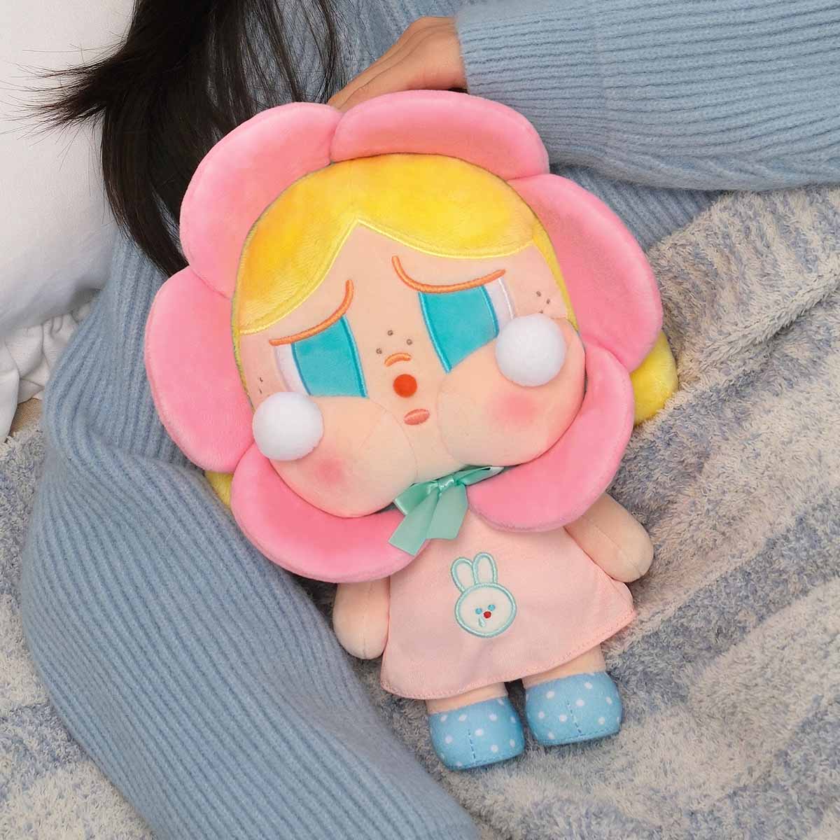 CRYBABY Sad Club 30 cm plush doll carried in a display scene; one doll only
