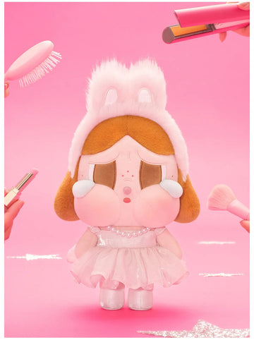CRYBABY SHINY SHINY Pink plush doll front view; beauty tools and scene props not included