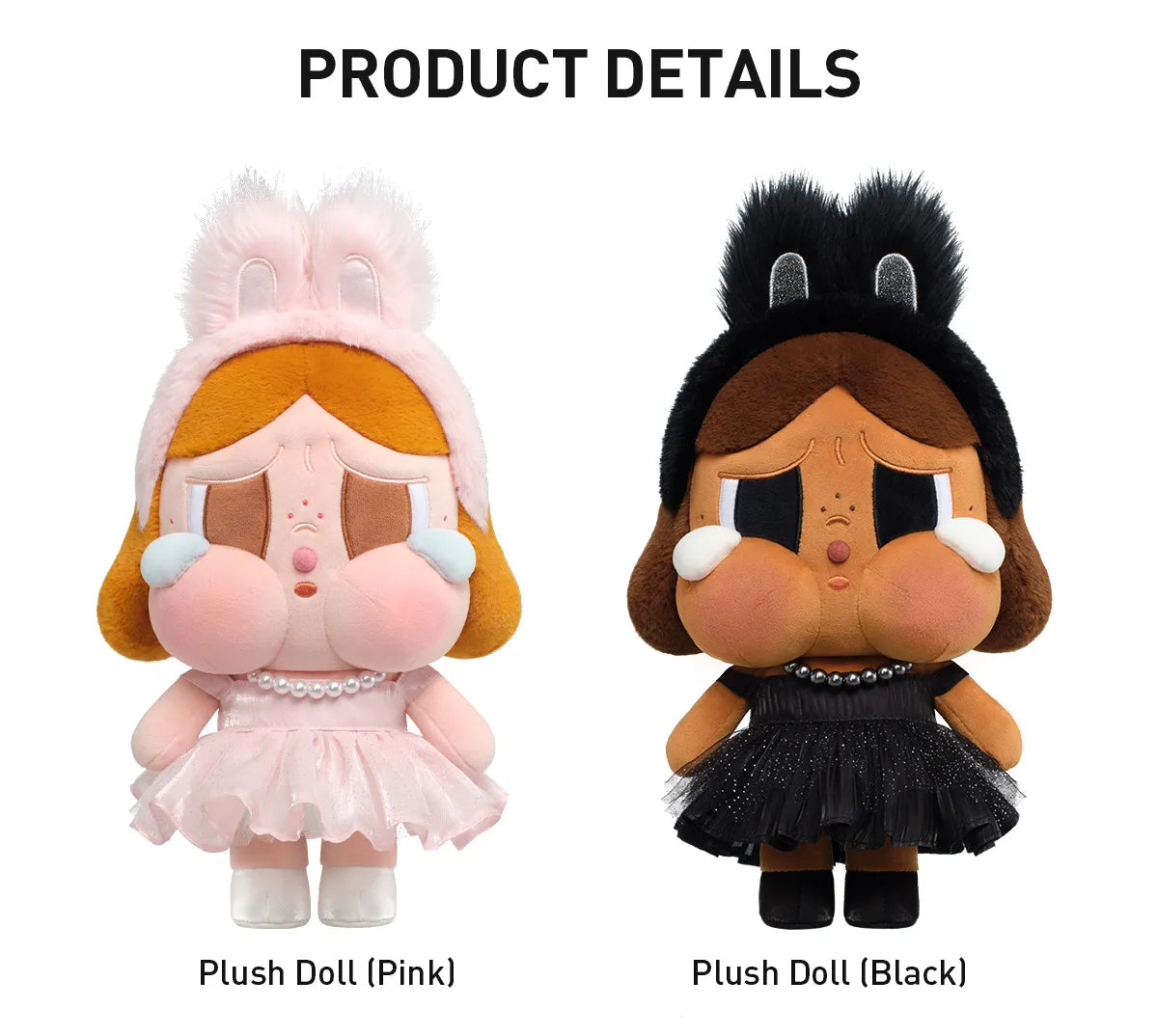 CRYBABY SHINY SHINY Pink and Black color comparison; choose one doll, not a pair
