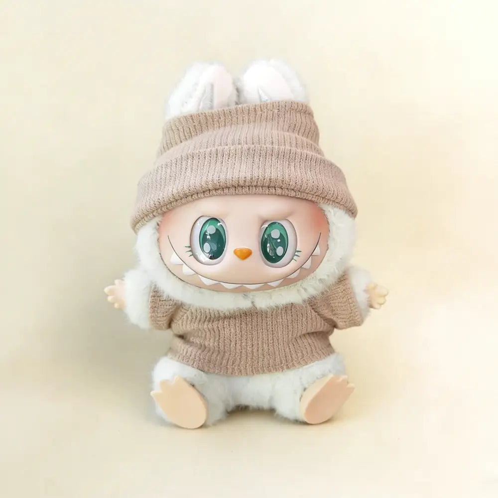 Custom Outfit For Labubu — Personalised Styling, 17cm - Beige doll outfit detail view 5 | KikiBuddies