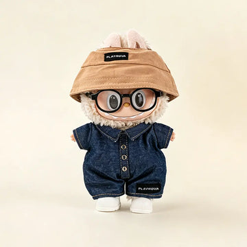 Labubu 17cm Outfit · Denim Jumpsuit & Bucket Hat Set - main product card | KikiBuddies