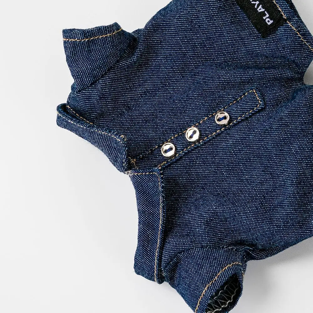 Labubu 17cm Outfit · Denim Jumpsuit & Bucket Hat Set - detail view | KikiBuddies