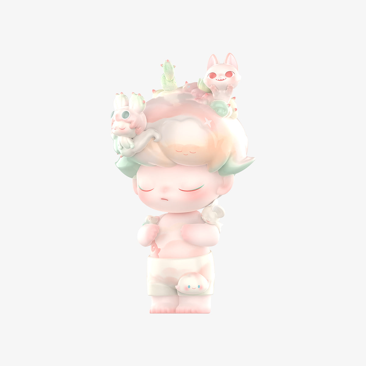 DIMOO 400% Dreaming of You three-quarter view showing the pastel hair and accessories