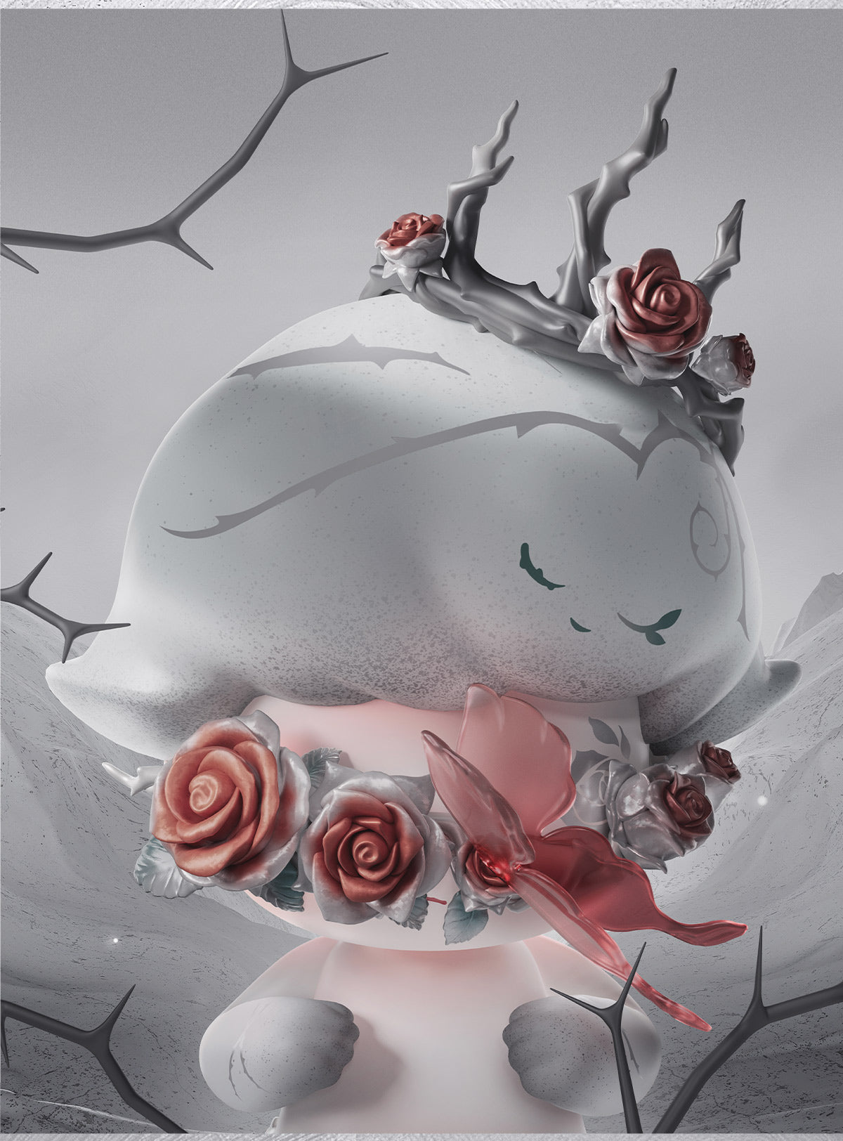 DIMOO 400% Thorns close-up of the rose eye mask and thorn crown