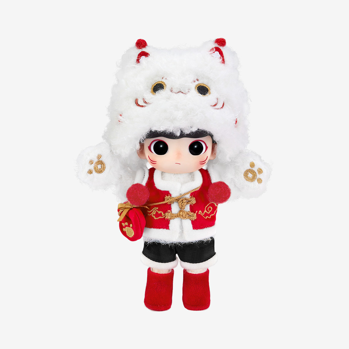 DIMOO Fortune Cat Action Figure - Full front view of the fixed clothed action figure