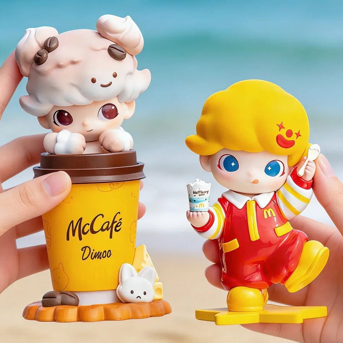 DIMOO McCAFE and McFlurry figures shown together for design comparison