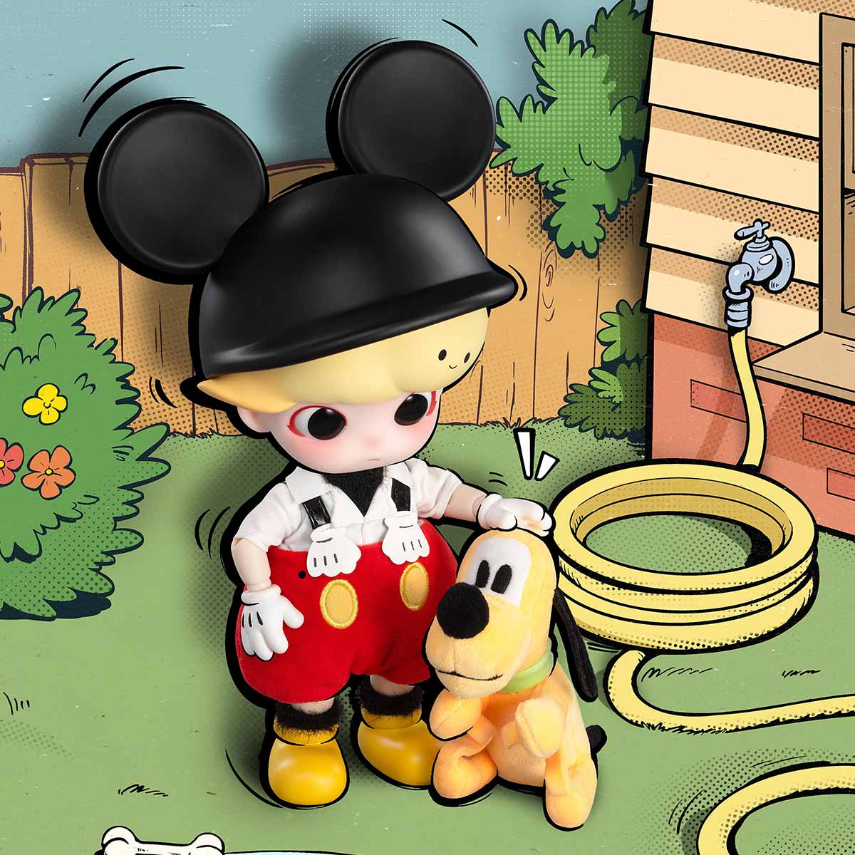 DIMOO Mickey 1/8 Action Figure - DIMOO with the separate Pluto plush; background props not included