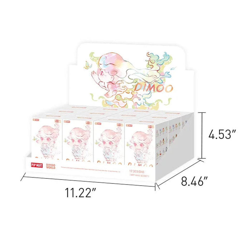 DIMOO Shapes in Nature: figure-series twelve-box display-case packaging reference; named roster and Secret not guaranteed
