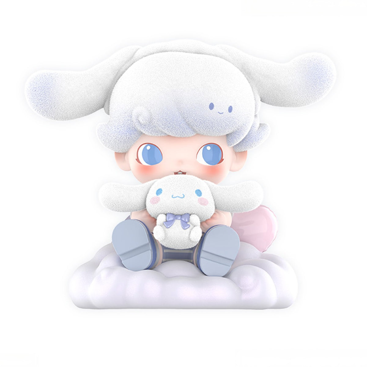 DIMOO WORLD x Cinnamoroll confirmed figurine, front view on white
