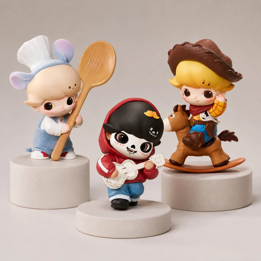 DIMOO WORLD and PIXAR representative chef, guitarist and cowboy figure designs