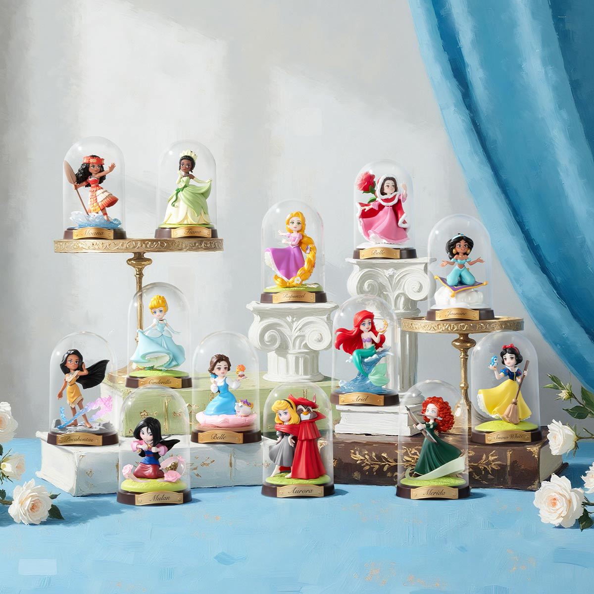 Disney Princess Create Your World Series Figures - Series design examples; random selection, not all pictured designs in one box