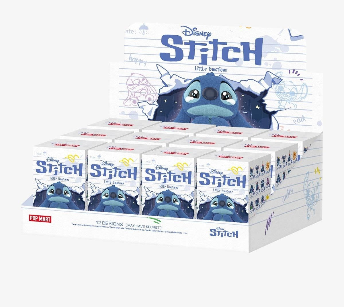 Disney Stitch Little Emotions blind box series - full set display packaging for twelve blind boxes