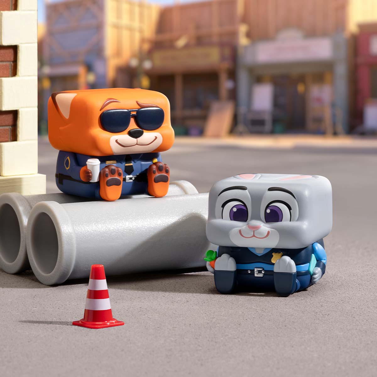 Disney Zootopia POP CUBE-1 - Officer Nick and Officer Judy scene, illustrative designs rather than guaranteed contents